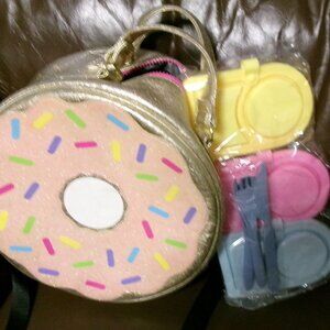 Vintage Betsey Johnson Donut Lunch Bag with Containers